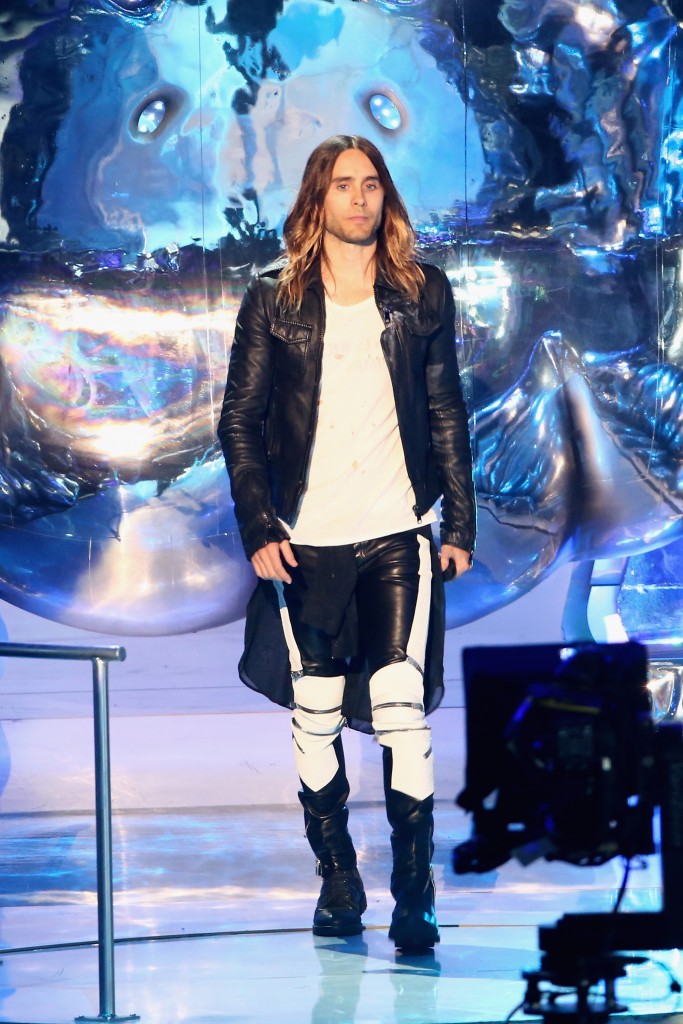 NEW YORK, NY - AUGUST 25:  Jared Leto speaks onstage during the 2013 MTV Video Music Awards at the Barclays Center on August 25, 2013 in the Brooklyn borough of New York City.  (Photo by Neilson Barnard/Getty Images for MTV)