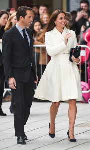 PORTSMOUTH, ENGLAND - FEBRUARY 12: Catherine, Duchess of Cambridge and Ben Ainslie (L) visit Spinnaker Tower on February 12, 2015 in Portsmouth, England. (Photo by Samir Hussein/WireImage)