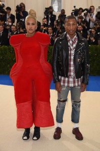 NEW YORK, NY - MAY 01:  Helen Lasichanh (L) and co-chair Pharrell Williams attend the "Rei Kawakubo/Comme des Garcons: Art Of The In-Between" Costume Institute Gala at Metropolitan Museum of Art on May 1, 2017 in New York City.  (Photo by Dimitrios Kambouris/Getty Images)