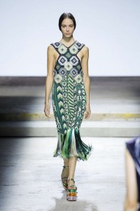 A model presenting a creation by Mary Katrantzou during the Spring-Summer 2018 fashion shows in London, UK - 9/17/17//Z-PIXEL-FORMULA_E_029/Credit:Pixelformula/SIPA/1709171734, Image: 349655489, License: Rights-managed, Restrictions: , Model Release: no, Credit line: Profimedia, TEMP Sipa Press